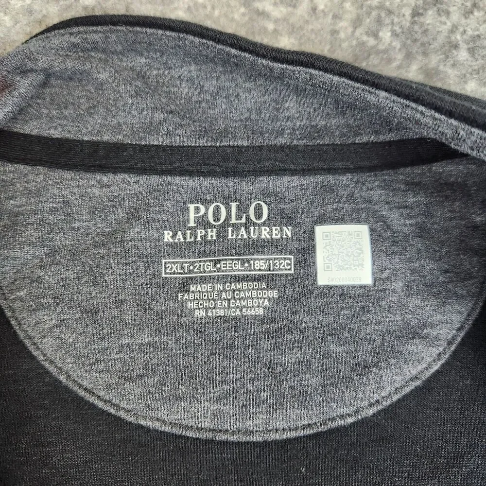 Polo Ralph Lauren Sweater Men 2XLT Black Luxury Jersey Quarter Zip Pullover Big - Picture 4 of 11
